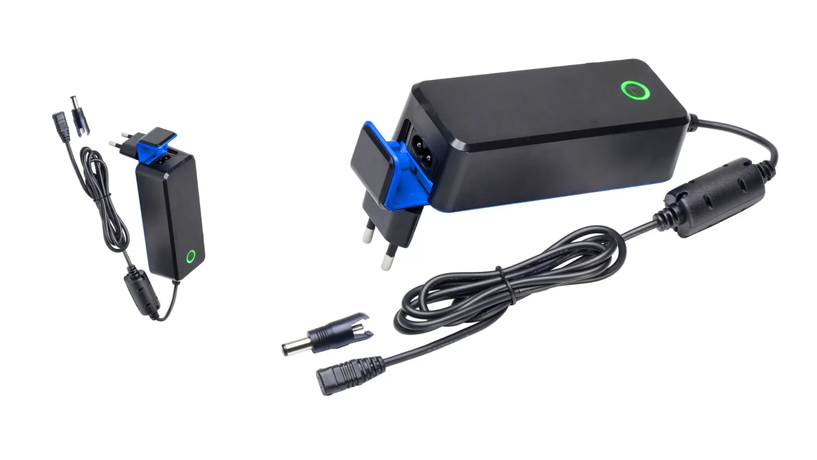 Two mascot battery chargers next to each other