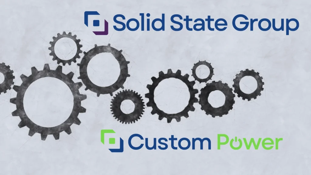 Cogs with the Custom Power and Solid State logos