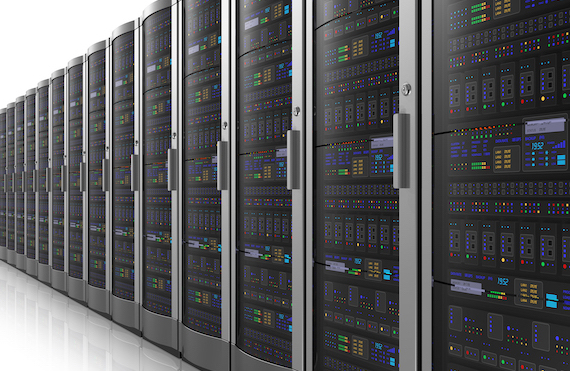 Row Of Network Servers In Datacenter