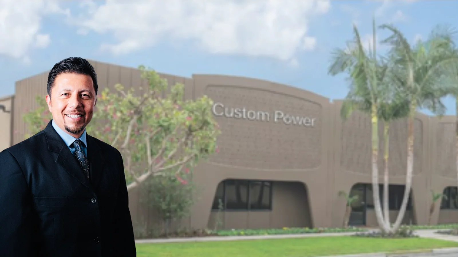 New vice president infront of the Customer Power building in California