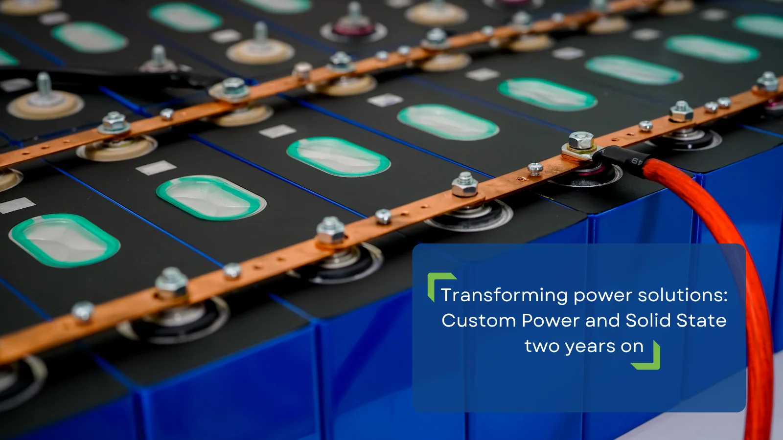 An industrial battery pack with text
