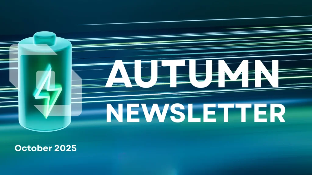 Graphic of a battery with Autumn Newsletter text