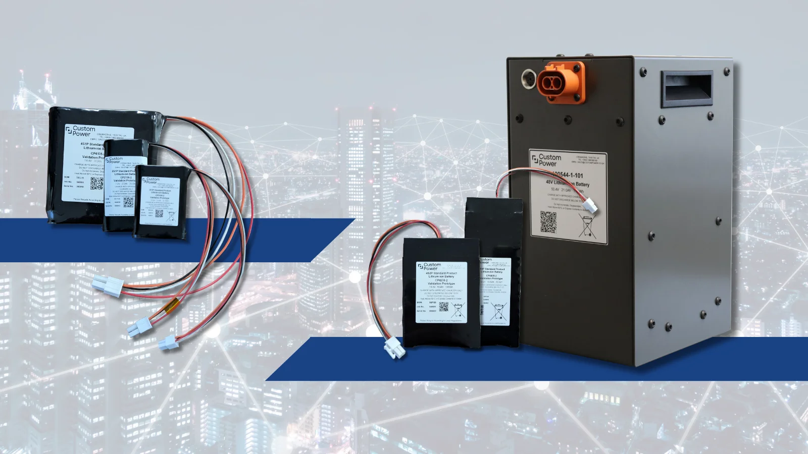 APTIX batteries on a background of a smart city